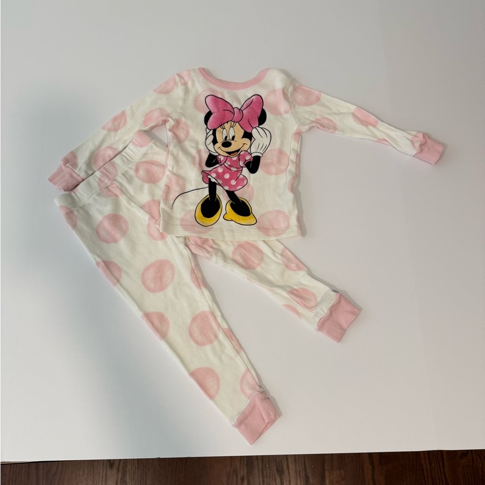Disney Minnie Mouse Pink and White Polka Dot Pajama Set